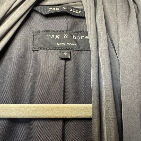 Rag & Bone Kato Black Blazer with Gray Scarf - Picture 4 of 6